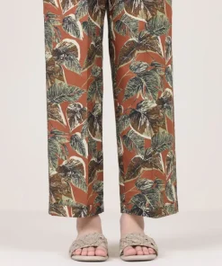 Hot Sapphire Printed Cambric Straight Pants