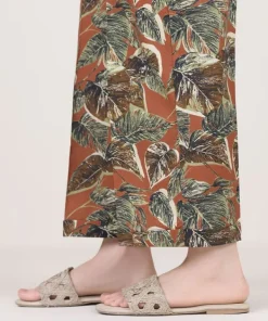 Hot Sapphire Printed Cambric Straight Pants