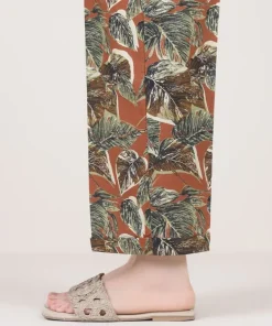 Hot Sapphire Printed Cambric Straight Pants