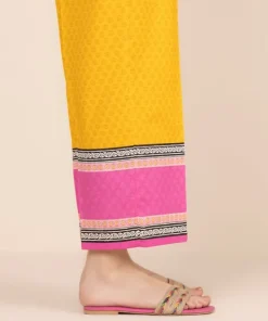 Discount Sapphire Printed Cambric Straight Pants Yellow