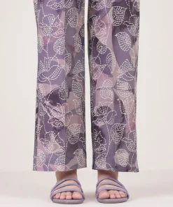 Clearance Sapphire Printed Cambric Straight Pants