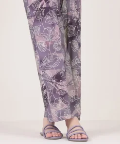 Clearance Sapphire Printed Cambric Straight Pants