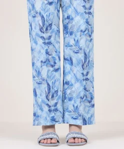 Hot Sapphire Printed Cambric Straight Pants