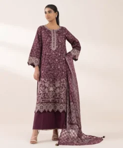 Best Sapphire Printed Jacquard Dupatta Burgandy