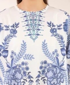 Best Sapphire Printed Lawn Shirt White