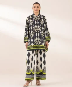 Best Sapphire Printed Lawn Shirt Black