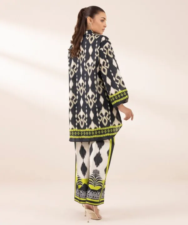 Best Sapphire Printed Lawn Shirt Black