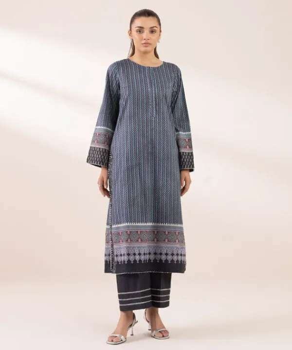 New Sapphire Printed Lawn Shirt Blue