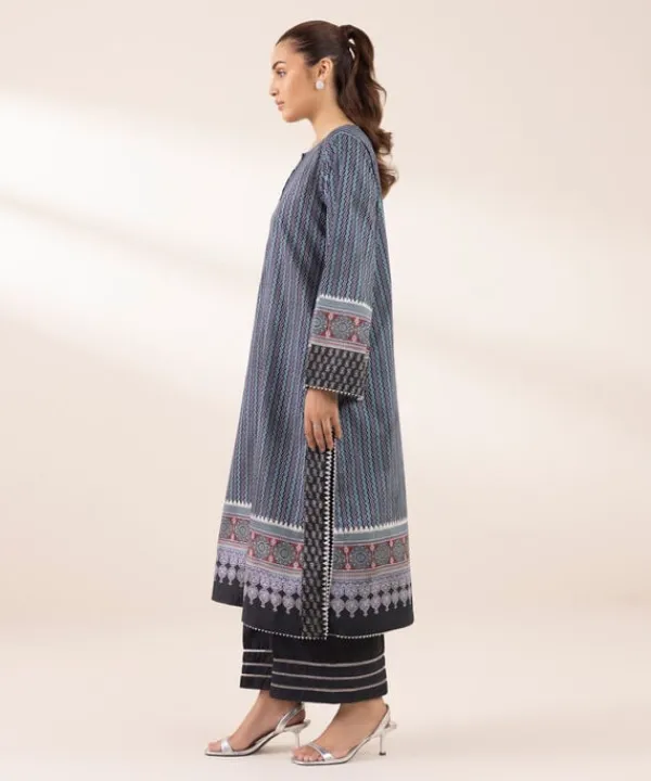 New Sapphire Printed Lawn Shirt Blue