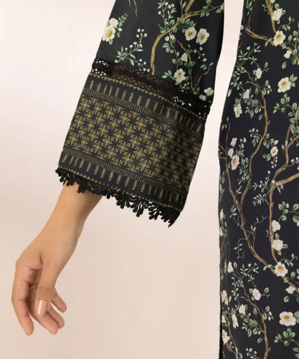 New Sapphire Printed Lawn Shirt Black