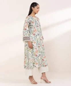 Outlet Sapphire Printed Lawn Shirt Green
