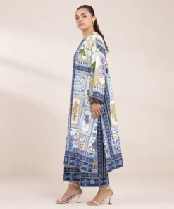 Best Sapphire Printed Lawn Shirt White