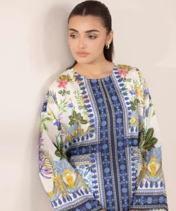 Best Sapphire Printed Lawn Shirt White