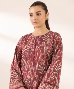 New Sapphire Printed Lawn Shirt Maroon