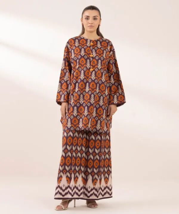 Online Sapphire Printed Lawn Shirt Purple