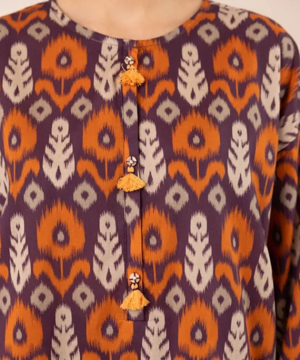 Online Sapphire Printed Lawn Shirt Purple