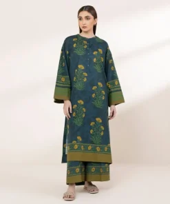 Hot Sapphire Printed Lawn Shirt Blue