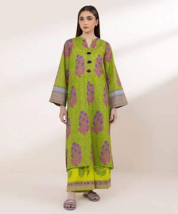 Fashion Sapphire Printed Lawn Shirt Green