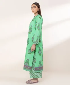 Discount Sapphire Printed Lawn Shirt Green
