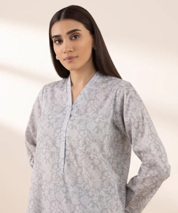 Sale Sapphire Printed Lawn Shirt