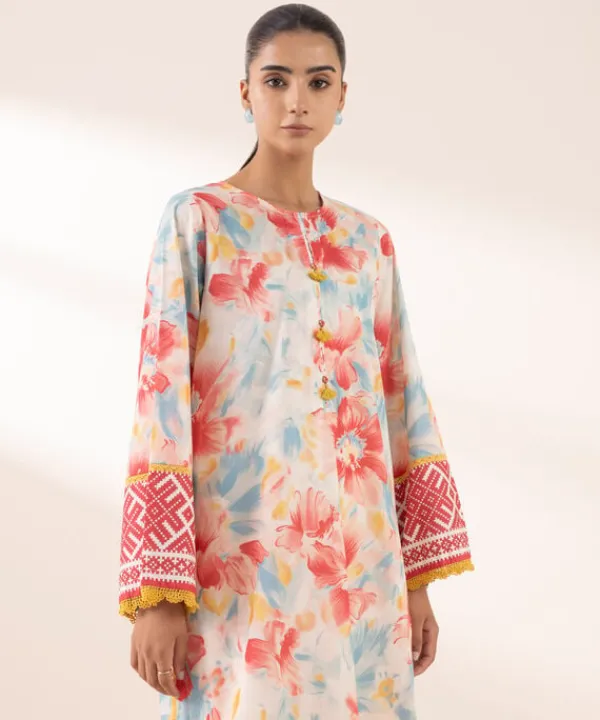 Fashion Sapphire Printed Lawn Shirt