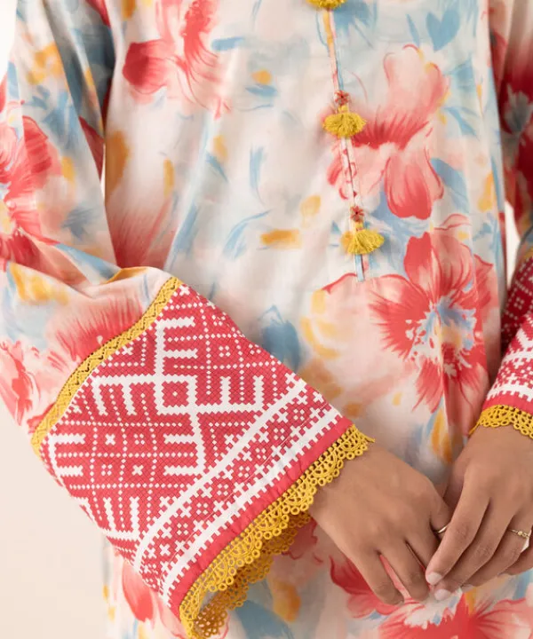 Fashion Sapphire Printed Lawn Shirt