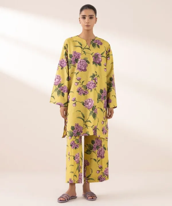 Hot Sapphire Printed Lawn Shirt