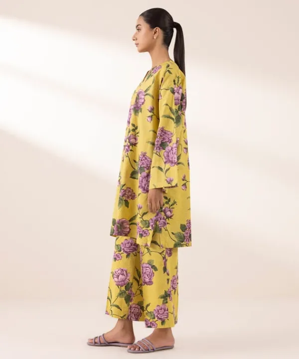 Hot Sapphire Printed Lawn Shirt
