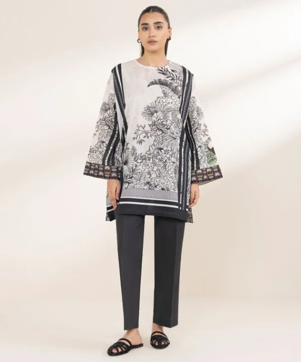 Fashion Sapphire Printed Lawn Shirt