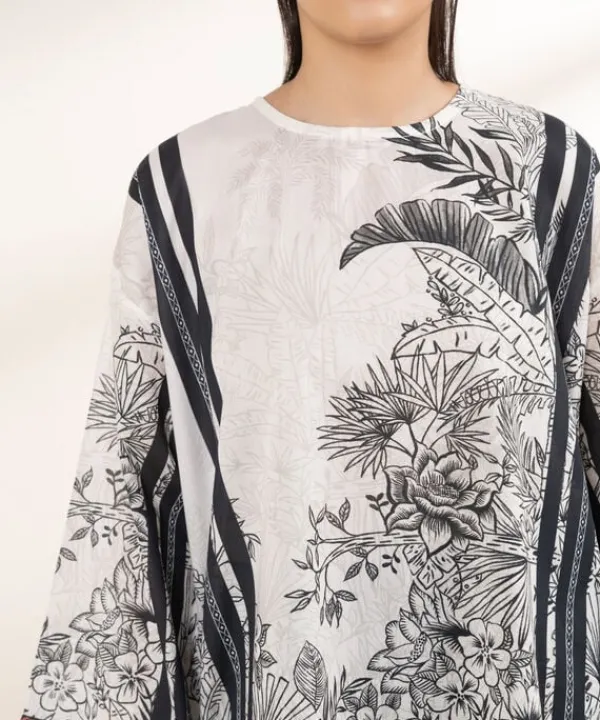 Fashion Sapphire Printed Lawn Shirt