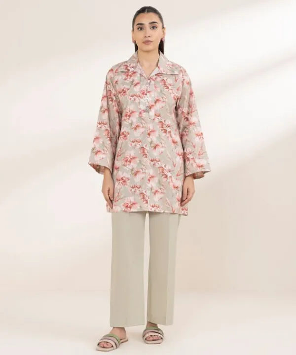 Fashion Sapphire Printed Lycra Shirt