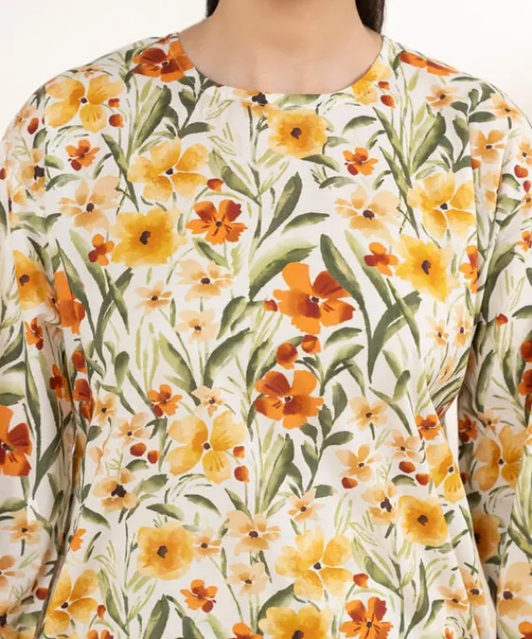 Hot Sapphire Printed Lycra Shirt