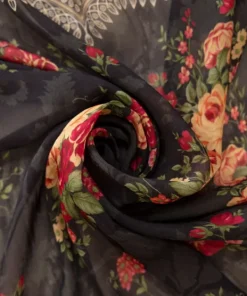 Hot Sapphire Printed Tissue Dupatta Black