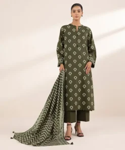 Hot Sapphire Printed Voile Dupatta Green