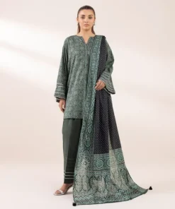 Hot Sapphire Printed Voile Dupatta Green