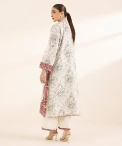 Fashion Sapphire Printed Zari Lawn Shirt Off White