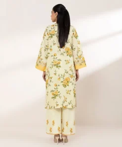 Fashion Sapphire Printed Zari Lawn Shirt Light Yellow