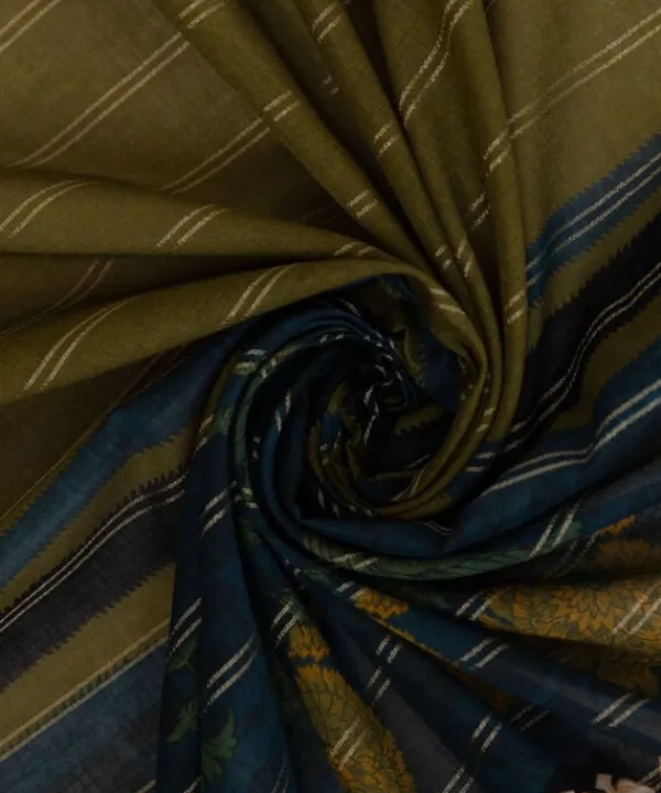 Outlet Sapphire Printed Zari Voile Dupatta Blue