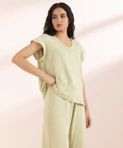 Discount Sapphire Pull-On Trousers Sage Green