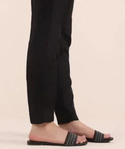 Sale Sapphire Raw Silk Cigarette Pants Black
