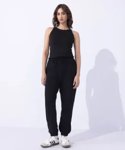 Hot Sapphire Ribbed Vest black
