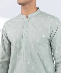 Best Sapphire Schiffli Embroidered Cotton Suit - Regular Fit Grey