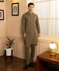 Online Sapphire Schiffli Embroidered Cotton Suit - Regular Fit Green
