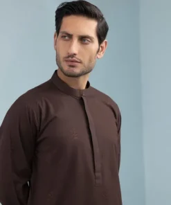 New Sapphire Schiffli Embroidered Cotton Suit - Regular Fit Maroon