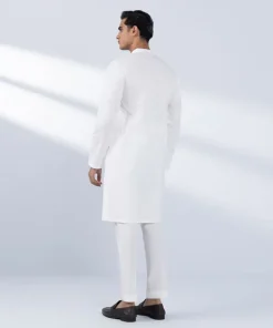 Best Sapphire Schiffli Embroidered Cotton Kurta - Slim Fit White