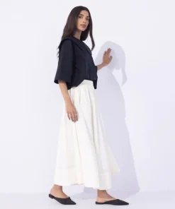 Outlet Sapphire Seersucker Skirt White
