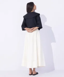 Outlet Sapphire Seersucker Skirt White