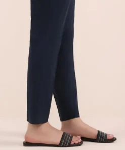 Sale Sapphire Solid Cambric Cigarette Pants Blue