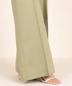 Fashion Sapphire Solid Cambric Culottes Green