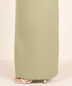 Fashion Sapphire Solid Cambric Culottes Green